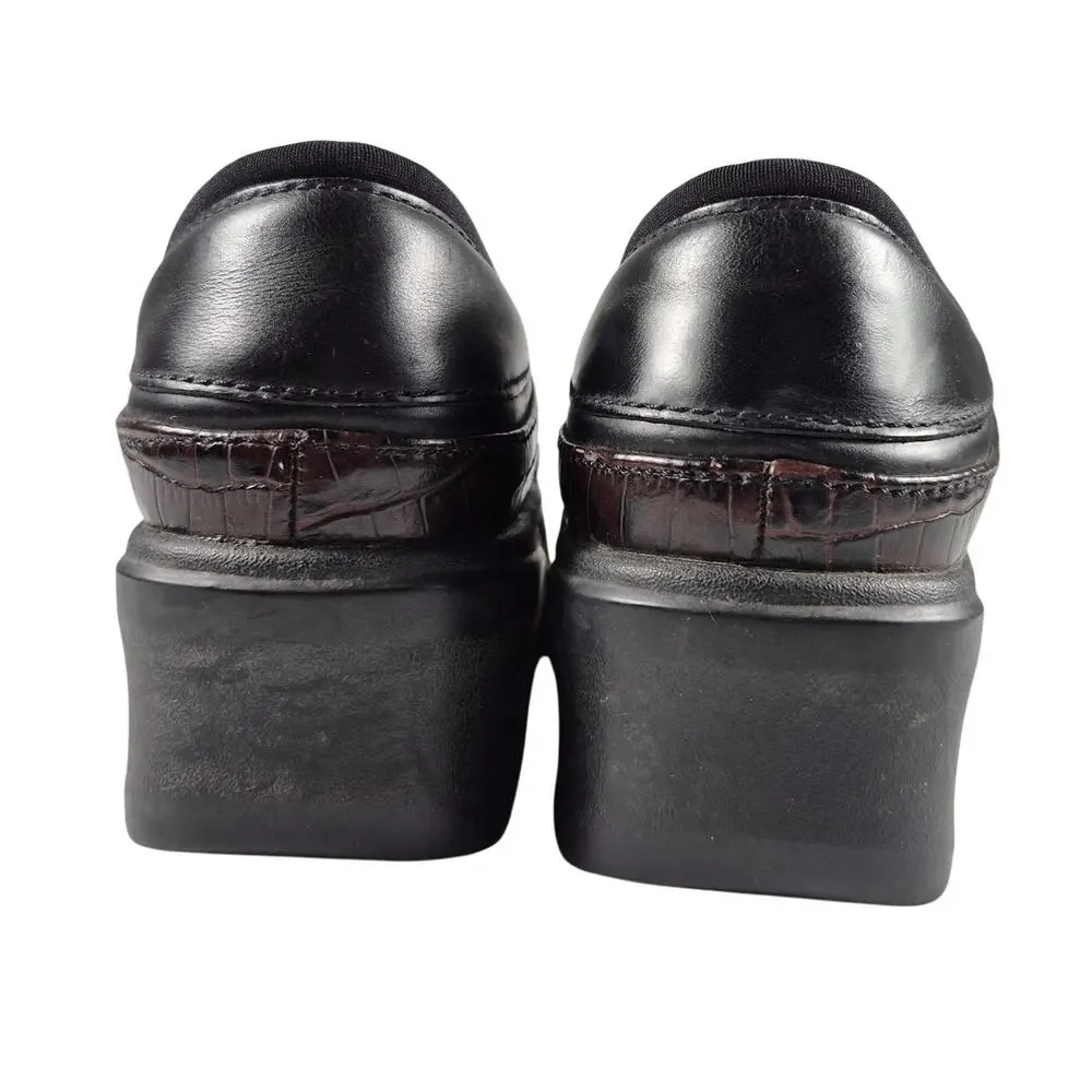 Ariat Black Brown Leather Clogs Mules Shoes Women's 6 1/2 B